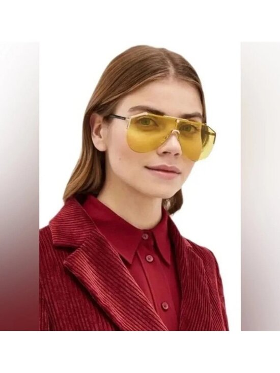 Gucci Accessories - New Authentic Gucci Yellow Lens Sunglasses GG0584s 004
